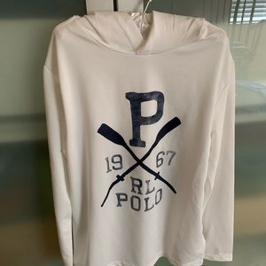 Boys size 8 Hooded polo shirt.